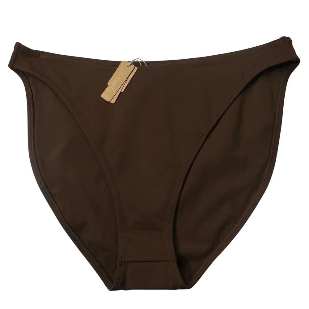 SKIMS Shaping Swim Set Bandeau Top + Dipped Bikini‎ Bottom Cocoa 3X